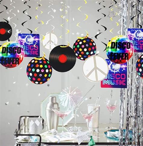 Amazon Com LaVenty Disco Party Foil Hanging Swirl Decoration S Hippie Shining Disco Fever