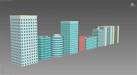 Low Poly Buildings Pack Free Vr Ar Low Poly 3d Model Cgtrader