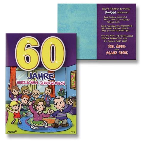 Sehr gut erhaltenes, reklame schild der. Archie Geburtstagskarte zum 60. Geburtstag Junge Mädchen gelb Glückwunschkarte K | eBay