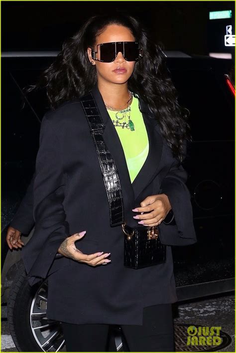 rihanna goes neon for nightclub appearance in nyc photo 4212360 rihanna pictures just jared