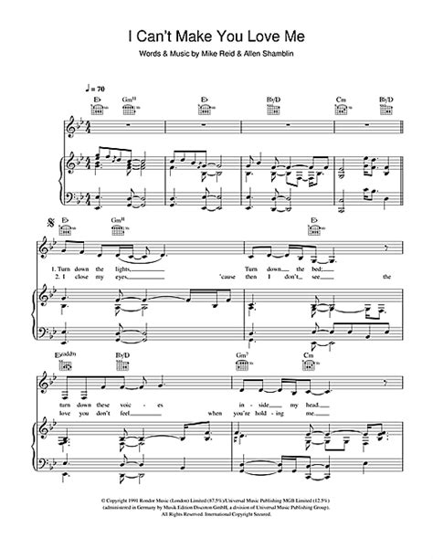 I Cant Make You Love Me Sheet Music By Adele Piano Vocal And Guitar