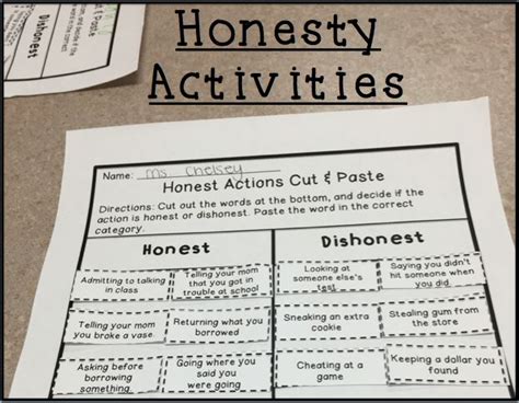 Honesty Activities Honesty Lesson Character Education