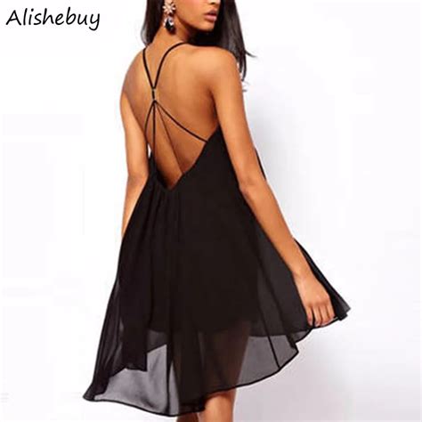 Fashion Women Chiffon Dress Irregular Casual Halter Summer Sleeveless Dresses Solid Beach