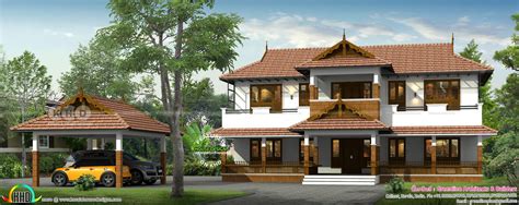 Kerala Traditional House With Detached Car Porch Kerala Home Design