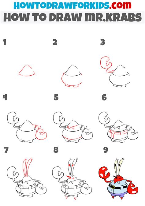 How To Draw Mr Krabs Easy Drawing Tutorial For Kids