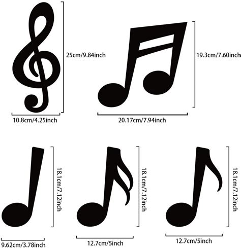 40 Pieces Music Notes Cutouts Musical Notes Silhouette For Music