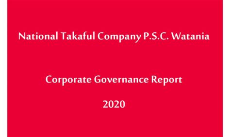 National Takaful Company Watania Corporate Governance Report 2020