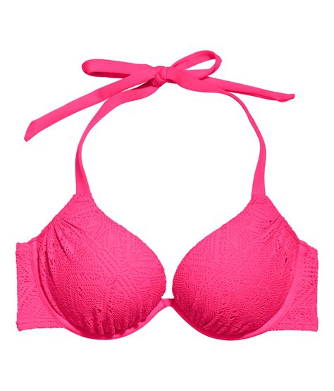 Handm Super Push Up Bikini Top In Pink Lyst Uk