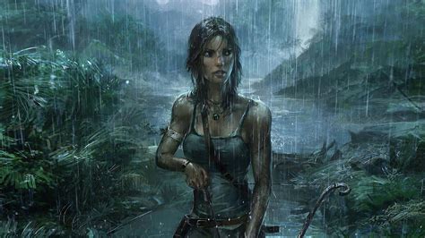 2560x1440 Lara Croft Tomb Raider Rain Weather 4k 1440P Resolution HD 4k ...