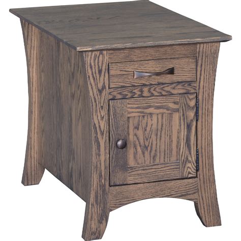 Solid Wood Furniture Ashville Storage End Table Right Stuart David