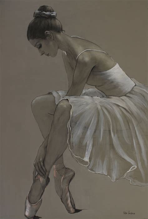 Monochrome Ballerina 24 X 36 Ballet Painting Ballerina Painting