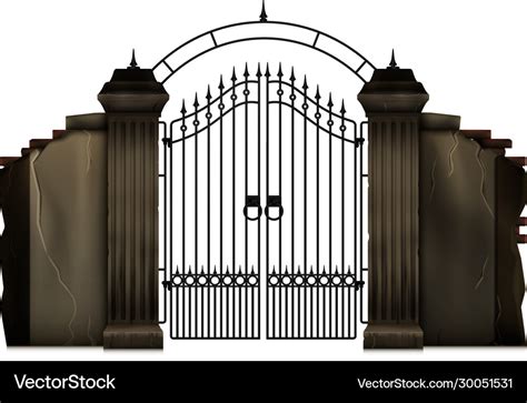 Cemetery Gate Realistic Royalty Free Vector Image