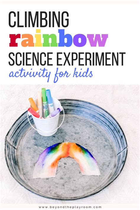Climbing Rainbow Experiment Science Experiments Kids Preschool