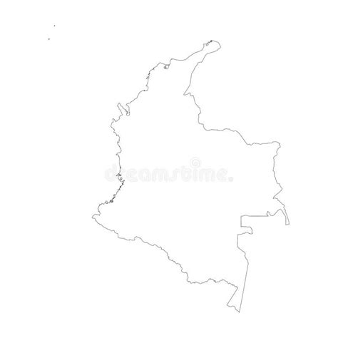 Colombia Vector Country Map Outline Stock Vector Illustration Of