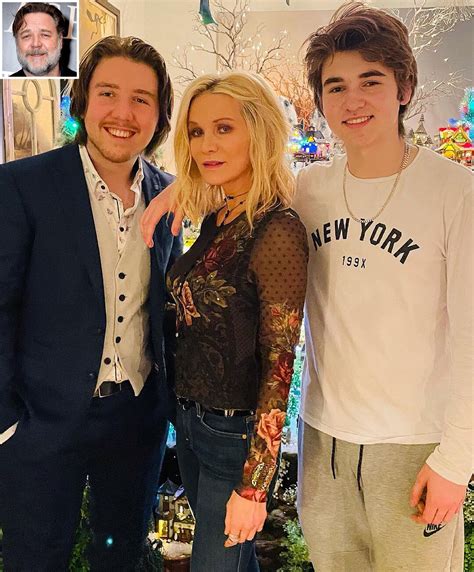 russell crowe s ex wife danielle spencer shares rare photo of their sons charles 17 and