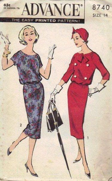 Sewing Pattern Advance 1950s Dress Mad Men Style Wiggle Skirt Etsy
