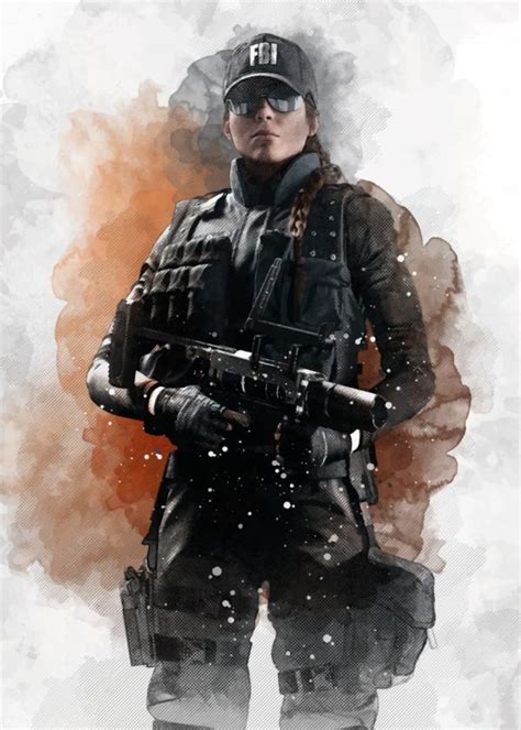 Rainbow Six Siege Watercolour Operators Ash Displate Artwork By Artist