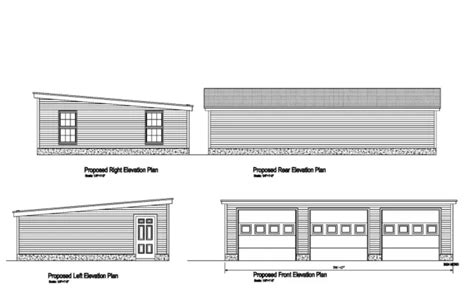 24x36 Garage Plan Mono Roof Prints Mono Roof Blueprint Plan 20 2436