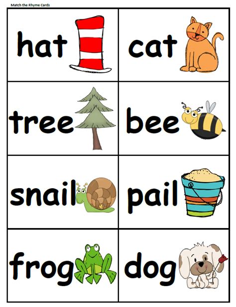 Rhyming Word List For Preschoolers