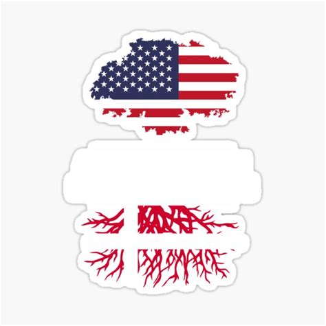 American Grown With Danish Roots Sticker For Sale By Msaci Redbubble
