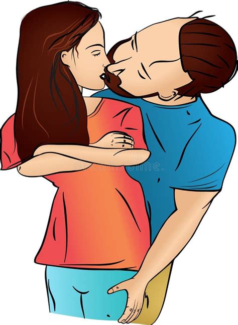Man Women Kissing Cartoon Stock Illustrations Man Women Kissing