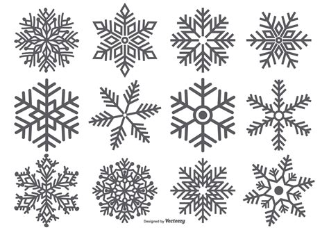 Snowflake Vector Shape Collection Download Free Vector Art Stock