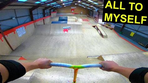 Scooter Tricks At Awesome Indoor Skatepark Youtube