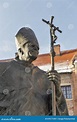 Statua Del Primo Piano Di Papa Giovanni Paolo II Wawel, Cracovia ...