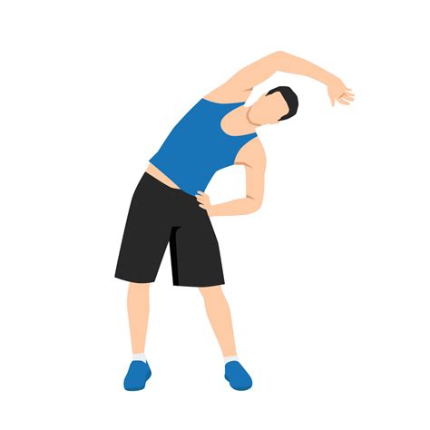 Man Doing Side Bends Stretching Hand On Hips Sport Exercise Fitness