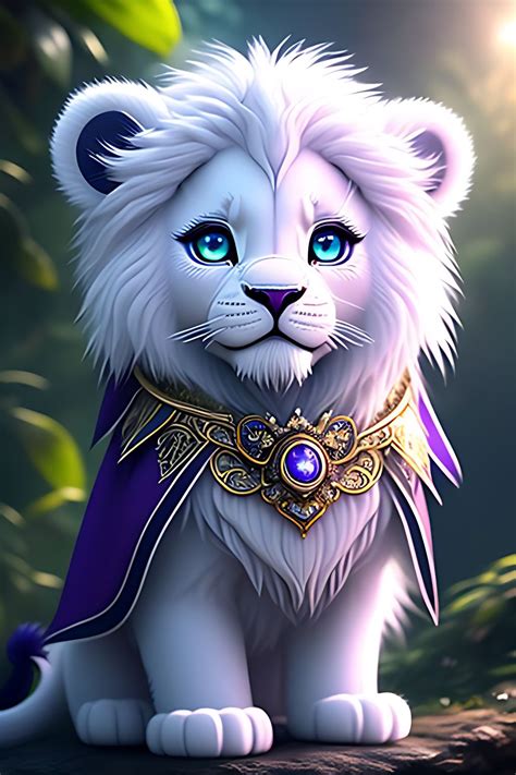 Sana Adorable Chibi Kawaii Tiny White Lion In The Crown Lion King