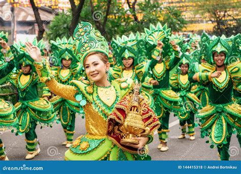 Participate In The Parade At The Sinulog Festival Editorial Stock Photo