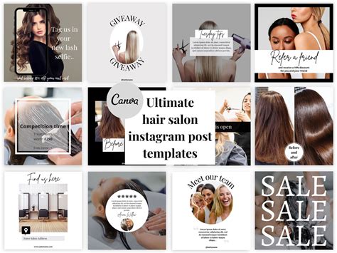 50 Editable Hair Salon Business Instagram Templates Canva Etsy In