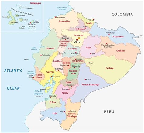 Mapas De Ecuador Mapas Políticos Físicos Mudos Para Descargar