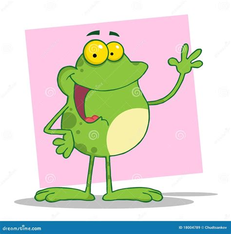 Waving Frog Over Pink Stock Vector Illustration Of Clipart 18004789