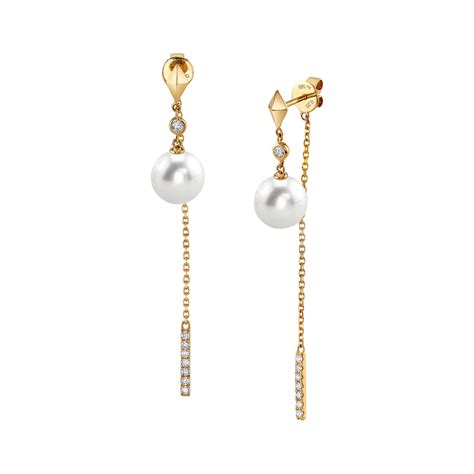 Freshwater Pearl Diamond Threader Krystal Earrings