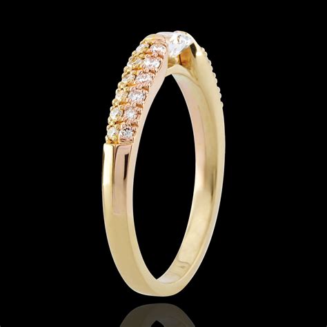 Une bague de fiançailles originale et intemporelle. Bague solitaire diamant Triomphale - or jaune et or rose 9 carats - 0.25 carat : bijoux Edenly