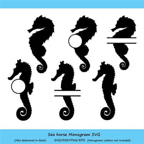 Seahorse Svg Sea Horse Svg Seahorse Monogram Svg Cricut Etsy