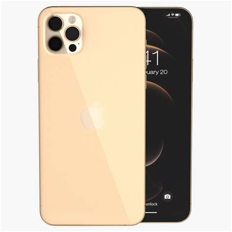 Apple Iphone 12 Pro Max Gold Modello 3d 39 3ds Blend C4d Fbx