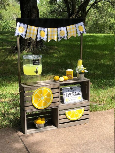 lemonade stand complete with accessories and decor etsy lemonade stand diy lemonade stand