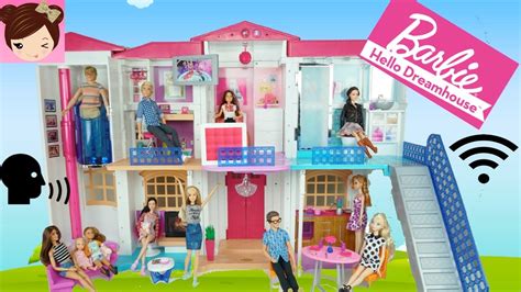 Each doll comes dressed in a cute themed outfit made with fun colors and shimmery details and includes a matching. Barbie Hello DreamHouse Tour - Voice Activated Smart Doll ...