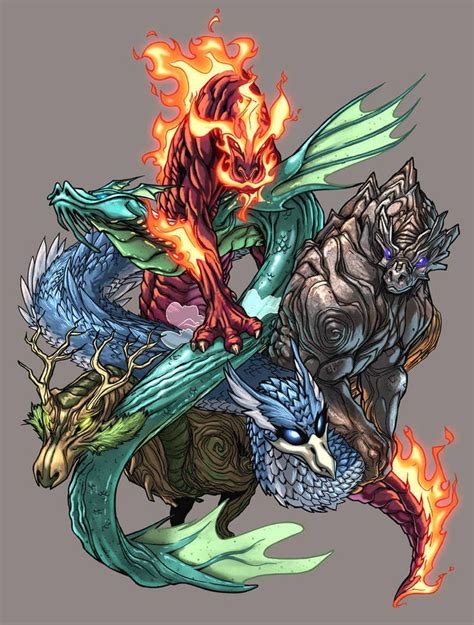Elemental Dragons Color By Udoncrew On Deviantart Hot Sex Picture