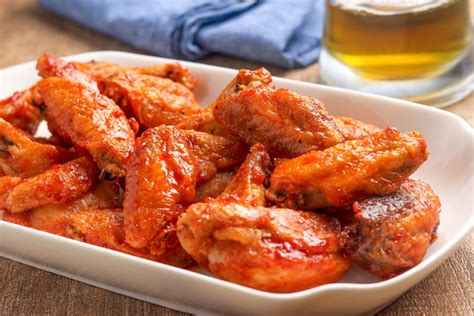 These buffalo wings (hot wings) are especially good because there's no frying involved! Traditional Buffalo Chicken Wings Recipe