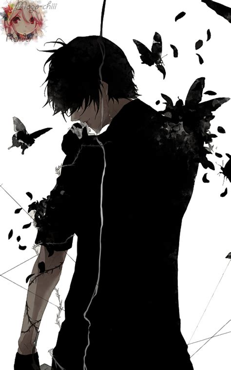 Render Black Butterflies Butterfly Man Dark Anime