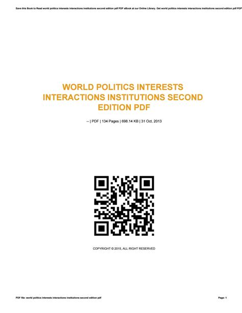 World Politics Interests Interactions Institutions Second Edition Pdf