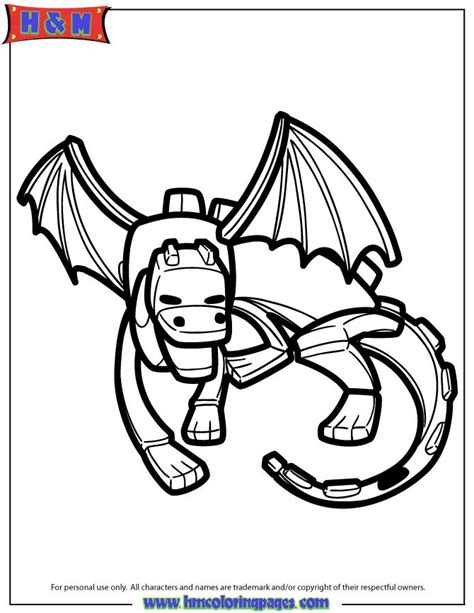 Ender Dragon Cartoon Coloring Page Coloriage Minecraft Coloriage