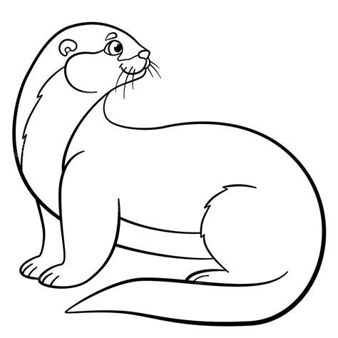 Otter Coloring Pages Otters River Printable Drawing Kids Color Line