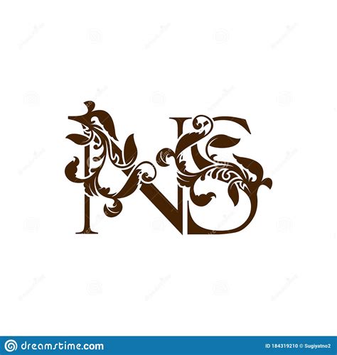 Initial Letter N And S Ns Luxury Logo Icon Monogram Vintage Design
