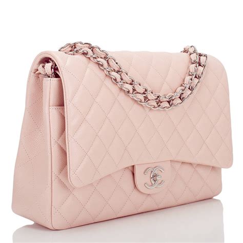 Chanel Light Pink Quilted Caviar Maxi Classic Double Flap Bag At 1stdibs
