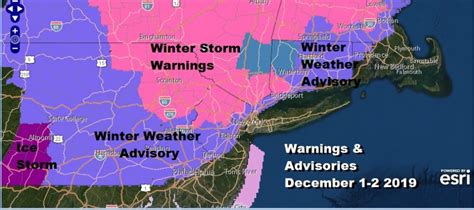 Winter Storm Warnings Winter Weather Advisories Early December Storm