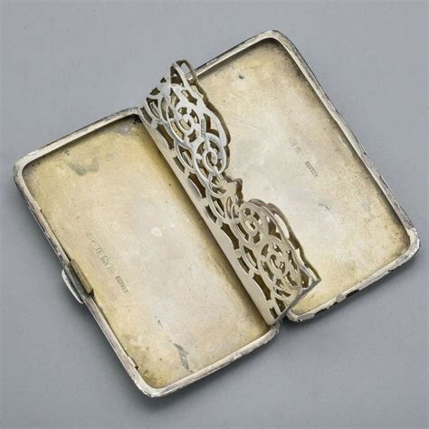 Antique English Sterling Silver Calling Card Holder Case Box 730 Grams